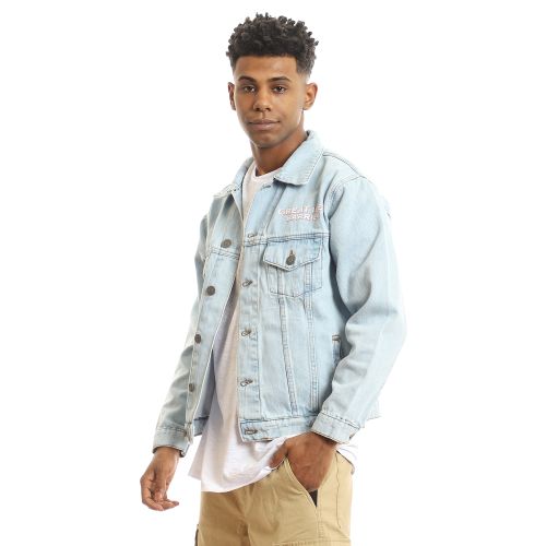 Ravin Back Printed Denim Jacket With 