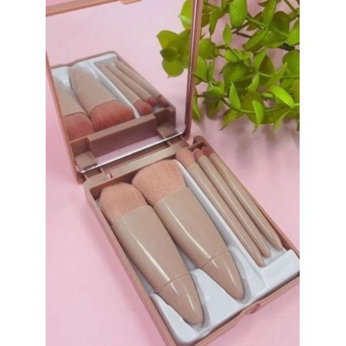 product_image_name-Generic-general Professional Makeup Brush Travel Makeup Brush Set Portable Professional Makeup Brush with PU Bag Eye Shadow Brush for Foundation Powder Blush with Mirror Multicolour-3