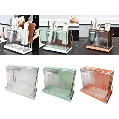 product_image_name-Generic-حامل سكاكين أكريليك - منظم أدوات مطبخ أنيق وعملي مع حامل ملاعق ولوح تقطيع مصنوع من مواد تدوم طويلاً لإدارة المساحة بكفاءة-5