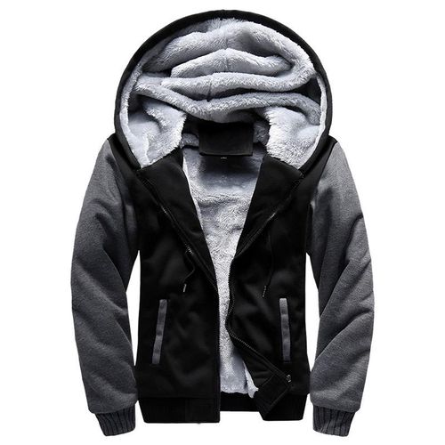 Generic Men Hoodie Jacket Winter Fleece Zipper Coat Tracksuit Male  Sweatshirts @ Best Price Online