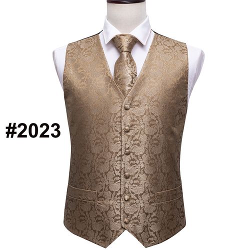  Men's Silk Vest Set Paisley Classical V Neck Tie Sleeveless  Party Wedding Suit Vest : Clothing, Shoes & Jewelry