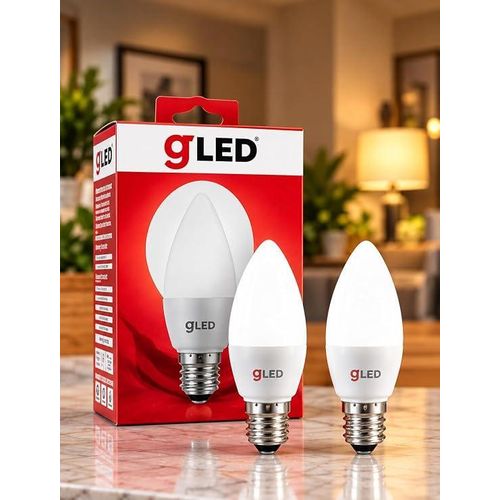 Generic عرض 2 لمبة LED شكل شمعة بقاعدة E27 وإضاءة بيضاء