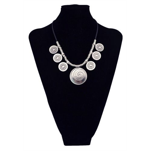 Buy WorthBuy Silver Plated Bohemian Pendant Necklace - Silver in Egypt