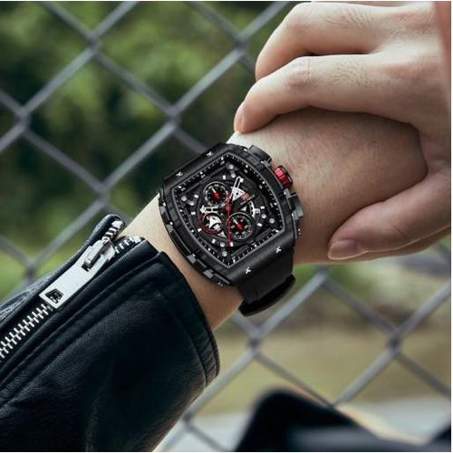 product_image_name-MINI FOCUS-ساعة مع حزام سيليكون أسود للرجال MF0399G-4