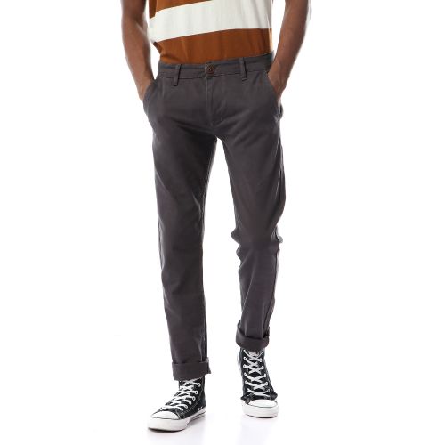 Ravin Simple Casual Straight Dark Grey Pants
