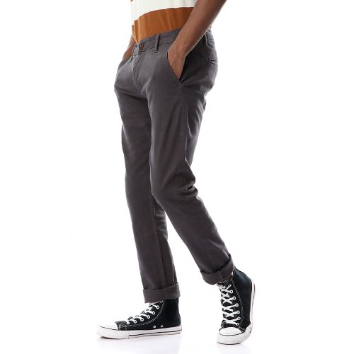 Ravin Simple Casual Straight Dark Grey Pants