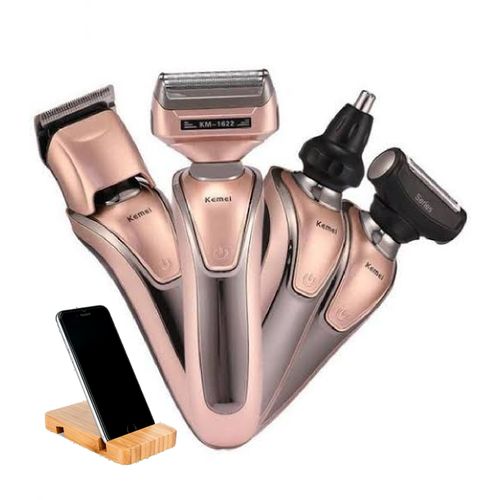 اشتري Kemei KM-1622 4 In 1 Multifunctional Rechargeable Shaver + Free Mobile Holder في مصر