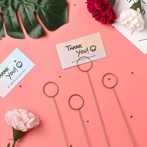 Generic 30PCS Metal Wire Floral Place Card Holder,Photo Clip Flower Card  Holder Metal for Shower Party Favor(Round) @ Best Price Online