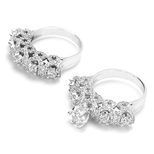 Buy Dar 3Diamond Wedding Ring 18K White Gold Plated Cubic Zircon  Ring in Egypt
