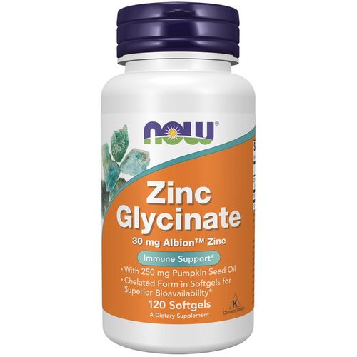 product_image_name-Now-Zinc Glycinate, 120 Softgels-1