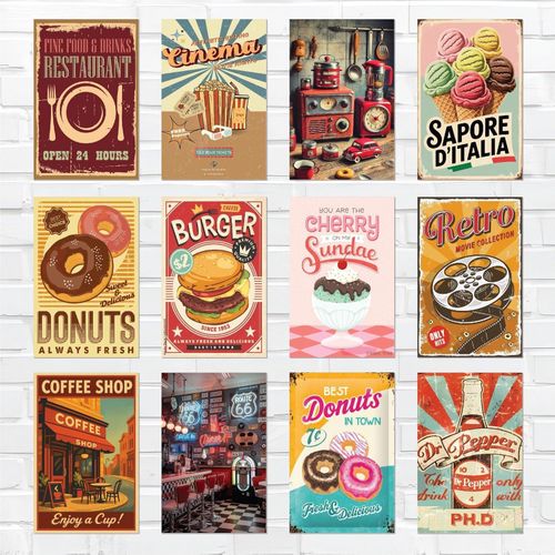 product_image_name-Generic-مجموعة متنوعة من 12 بوستر كلاسيكي للمطبخ، مطبوع على ورق كوشيه لامع بجودة فائقة، فن حديث ونابض بالحياة يعرض أطعمة لذيذة وحلويات ومخبوزات مثالية لغرف الطعام والمقاهي والمطاعم-2