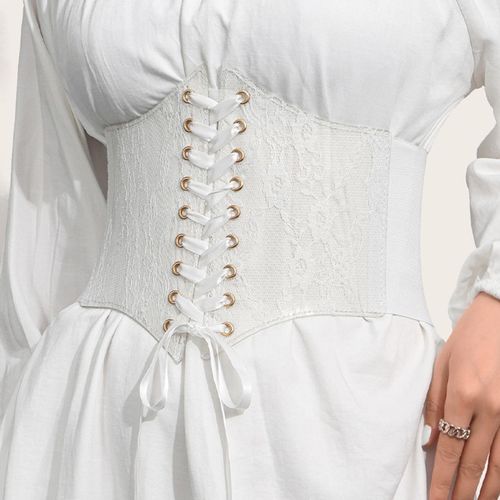 Generic Women Lace Waist Belt Wide Cinch Belts Dress Girdle One Size B  White @ Best Price Online