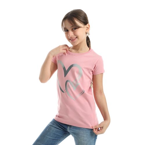 product_image_name-Ted Marchel-تي شيرت بناتي بطباعة بقصة عادية - فلامينغو بينك-2