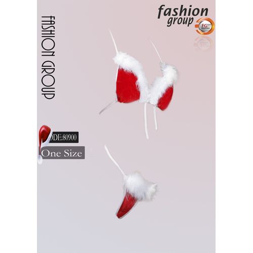 Buy Fashion Group Christmas Miss Santa's Fur Bra And Panty - Red in Egypt