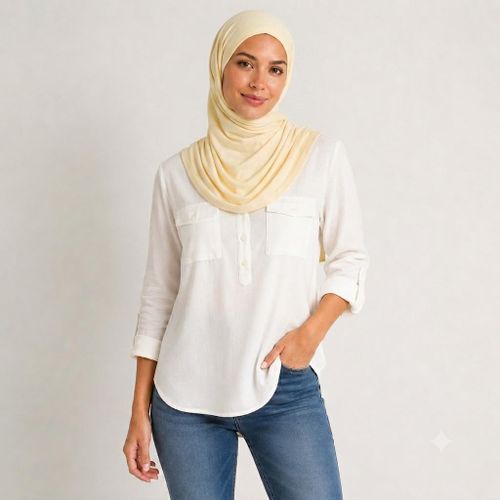 Generic Casual Solid Blouse - White - image 2