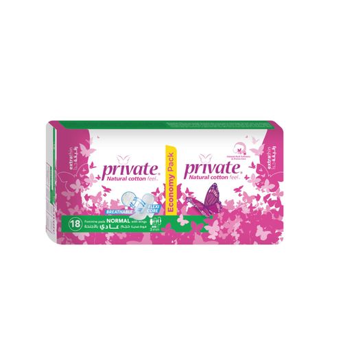 product_image_name-Private-فوط صحية نسائية رقيقة خاصة - الحجم العادي - 18 قطعة-1