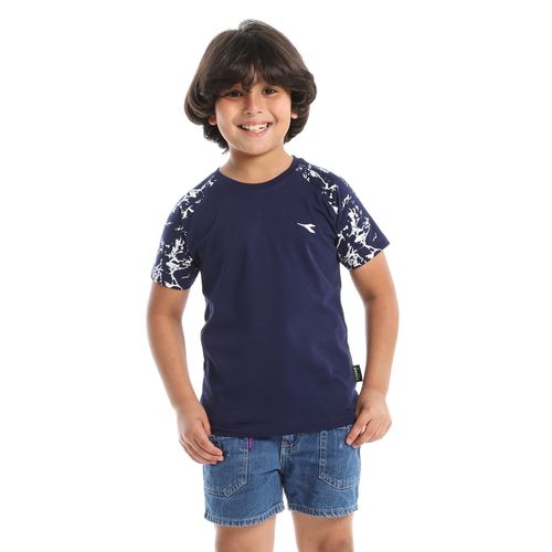 Buy Diadora Boys Printed Cotton T-Shirt - Navy in Egypt