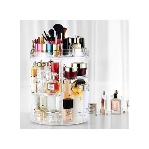 Buy General 360 Rotating Makeup Organizer,Large Capacity Cosmetic Shelf, Acrylic Transparent in Egypt