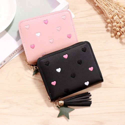 Fashion Women Wallets Female PU Leather Wallet Mini Ladies Purse Zipper  Clutch Bag Money Card Holder for Women Girl(Pink) - Walmart.com