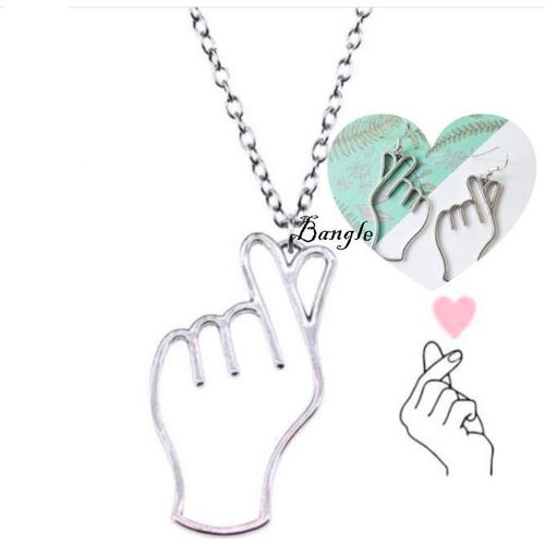 product_image_name-Generic-طقم سلسلة وحلق على شكل قلب كوري-1