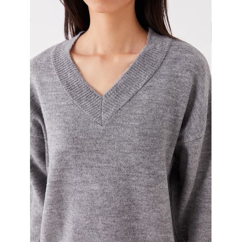 product_image_name-LC Waikiki-سويتر نسائي بكم طويل وفتحة على شكل V-7