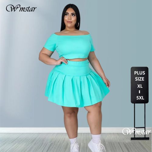 Fashion (black)Plus Size Sets Skirts Women Fashion Casual Crop Top