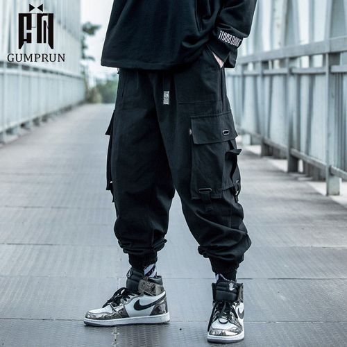 Mens Joggers Punk Cargo Baggy Techwear Hip Hop Harem Streetwear Tactical  Track Pants Black03 Large  Amazonin Clothing  Accessories