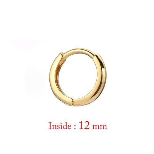 Rose Gold Hoops Earrings w/ Copper Beads, Size Medium