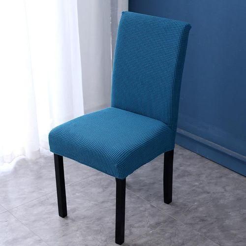 Generic Knitted home chair cover cushion backrest integrated dining chair cover universal stool cover seat cover elastic dining table chair cover West Lake Blue Refer to the details page Best Price