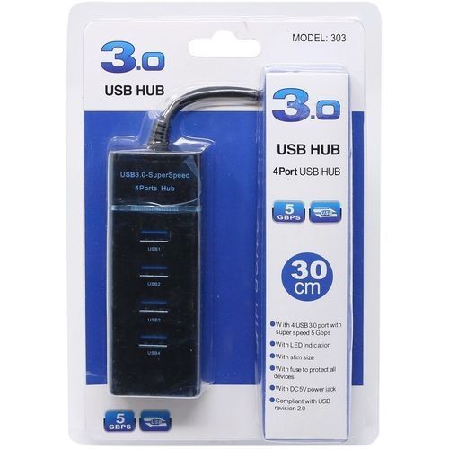 Buy Usb Super Speed - 3.0 Hub - 4 Ports - Black - 303 in Egypt