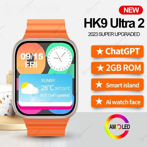 Generic HK9 Ultra 2 AMOLED Smartwatch With ChatGPT,, AI Watch Face, For  Iphone , Android -orange @ Best Price Online