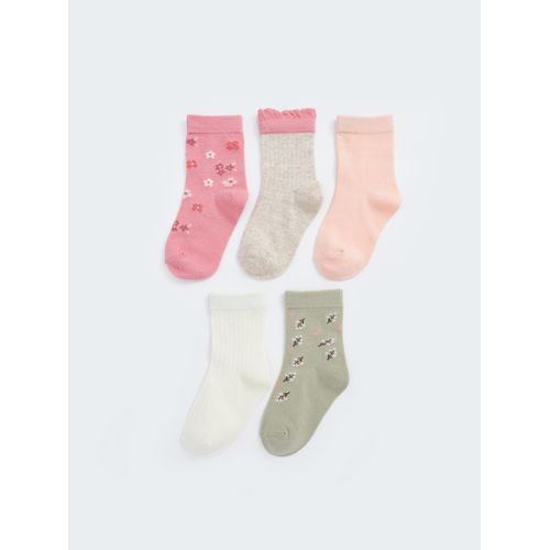 product_image_name-LC Waikiki-جوارب أطفال بنات مطبوعة 5 قطع - LC وايكيكي-1