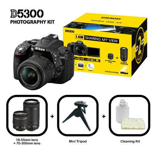 Nikon D5300 - 24.2 MP DSLR Camera With 18-55mm VR Lens Kit And 70 ...