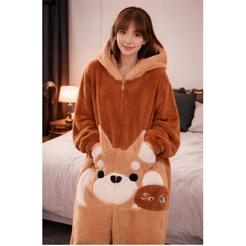 product_image_name-Generic-أونزي فرو شتوي للنساء - جمبسوت بغطاء رأس ناعم وملمس، الحجم والمقاس، حجم: حجم واحد، يناسب نطاق وزن: 55 – 80 كجم-5