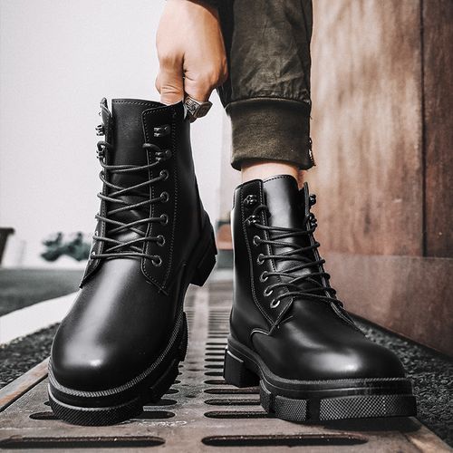 Black leather best sale non slip boots