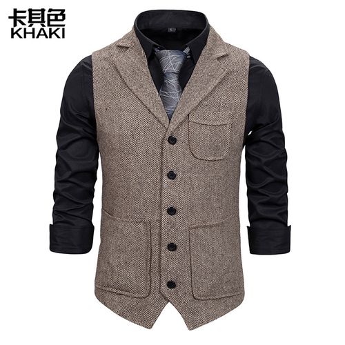 تسوق Dress Men Slim Fit Mens Suit Vest Male Waistcoat Gilet Homme Sleeveless Formal Jacket اونلاين | جوميا مصر