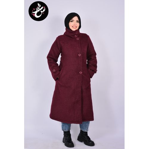 product_image_name-Generic-Women Long Mohair Coat with Belt & High Neck – Modest Warm Overcoat-3