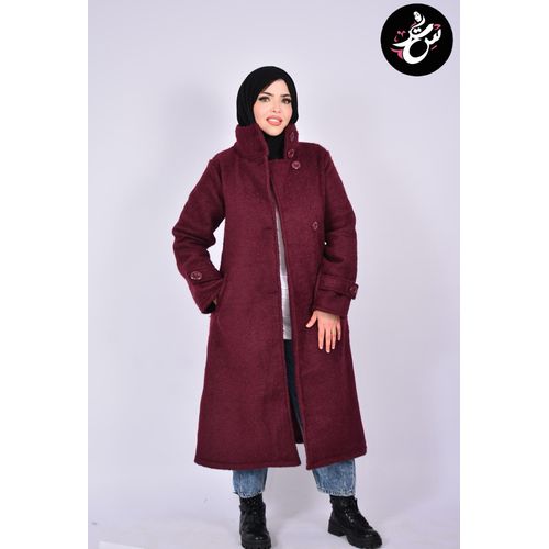 product_image_name-Generic-Women Long Mohair Coat with Belt & High Neck – Modest Warm Overcoat-5
