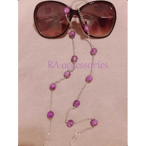 Buy RA accessories Handmade Women Eyeglasses Chain Silver With Purple Alabaster in Egypt