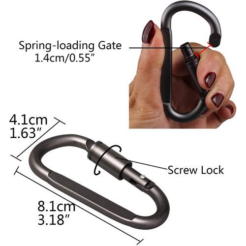 Generic Carabiner Clips D Shape Spring-Loaded Gate KeyChain Clip,Buckle ...