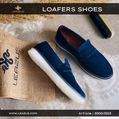 Buy Natural Leather Casual Leazus Shoes - Blue in Egypt