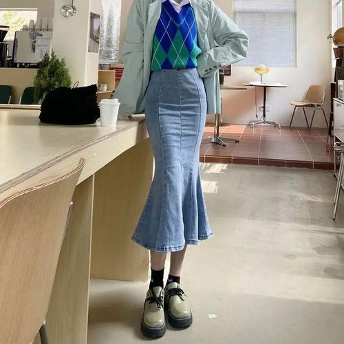 Generic High Waist Mermaid Denim Skirt Women Summer Trumpet Split Long Skirts Woman Korean Style Hip Wrap Flare Middle Skirt Best Price Online Jumia Egypt