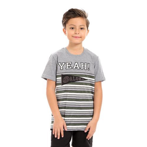 Buy Andora Round Neck Boys Cotton T-Shirt - Olive in Egypt