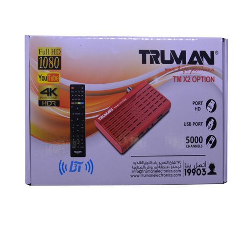 product_image_name-Truman-Truman X2 Option Mini Full HD Satellite Receiver with Bluetooth Remote - Red-1