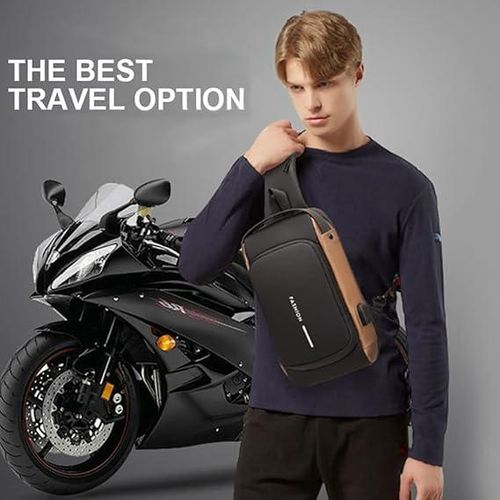 product_image_name-Generic-Heavy Duty Anti-Theft Sling Chest Bag for Men and Women – Waterproof Crossbody Backpack with USB Charging Port – Ideal for Travel, Hiking, Jogging, Gym, Picnic, and Daily Use Black & Oxidate-4