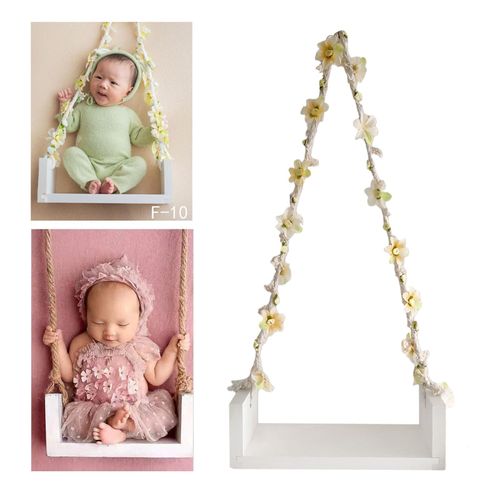 Newborn Photography Props Wooden Swing Seats Baby Shower Gifts for Girls