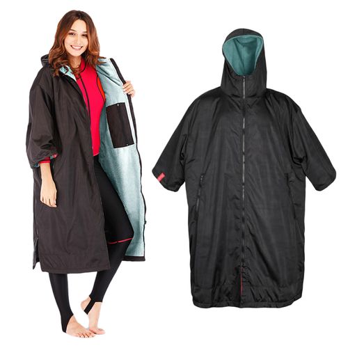 Buy Surf Changing Robe Outdoor Warm Coat Swim Fleece Lined Black Blue  M in Egypt