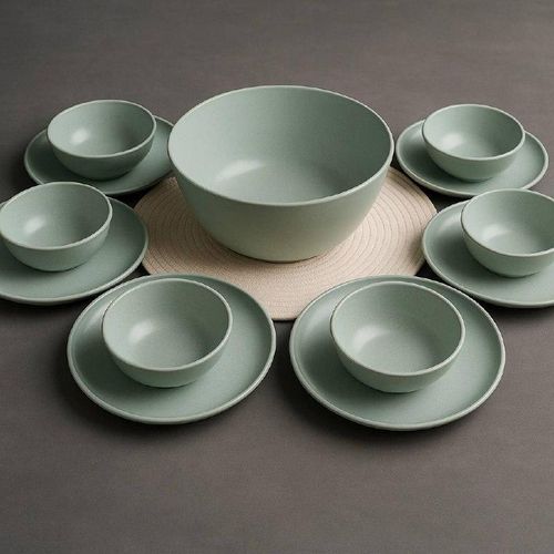 product_image_name-Generic-طقم أدوات مائدة من 33 قطعة + طقم ملاعق من الستانلس ستيل مكون من 6 قطع مجانًا - طقم عشاء بلون النعناع الأخضر - أدوات مائدة غير قابلة للكسر-5