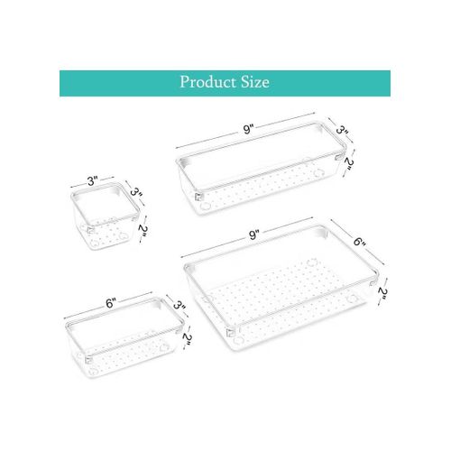 product_image_name-Generic-Set of 8 Acrylic Space Saving Storage Box Drawer Organizer for Office Supplies Cabinet - Clear-1