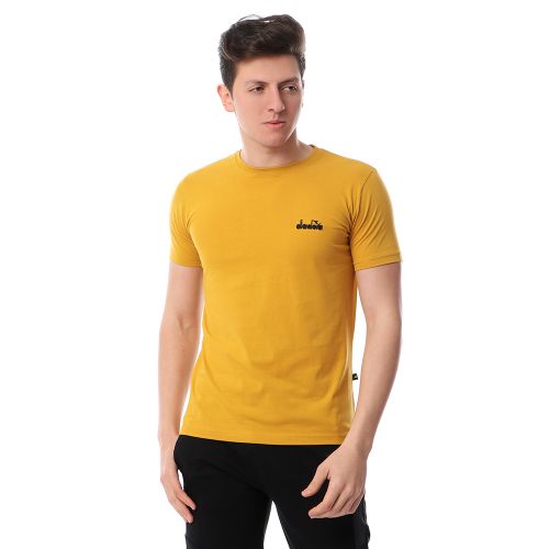 Buy Diadora Men Basic Round Cotton T-shirt - Mustard in Egypt